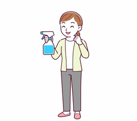 Young woman in a cardigan_spray