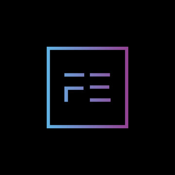 Creative initial letter FE square logo design concept vector