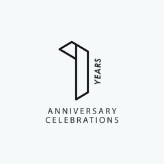 1 year anniversary celebrations design template.