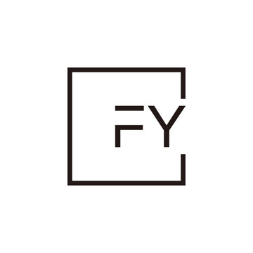 Creative initial letter FY square logo design concept vector