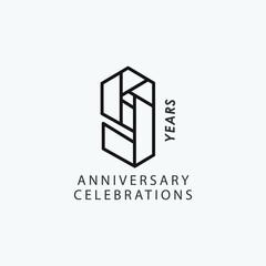 9 year anniversary vector template. Design for your celebration.
