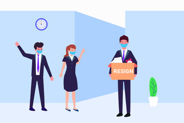 Employee resigned 2D flat vector concept for banner, website, illustration, landing page, flyer, etc.