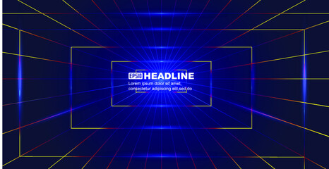 Color forward extension perspective space lines.