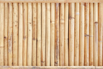 old bamboo plank fence or bamboo wall texture for background