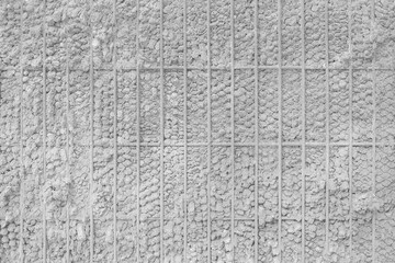 Rough concrete wall with steel frame and mesh texture background