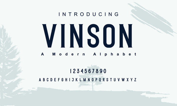 Vinson font. Abstract sport modern alphabet fonts. Typography bold typeface design for sport, technology, fashion, digital, future creative logo font. vector illustration