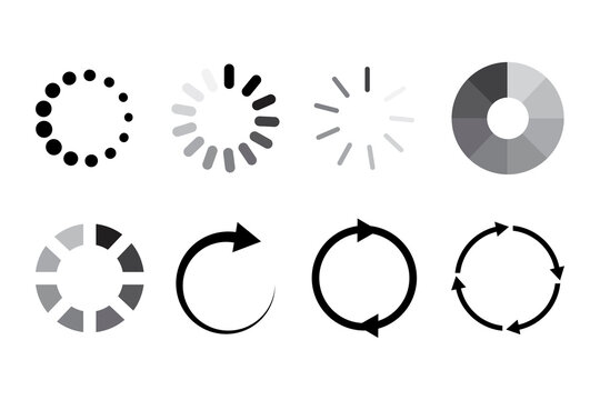 Communication icon set. Website icon symbol. Time icon vector. Status bar icon. Round shape. Stock image. EPS 10.