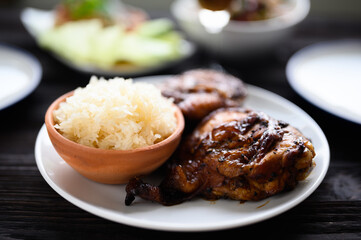 Thai food, Grilled chicken and sticky rice