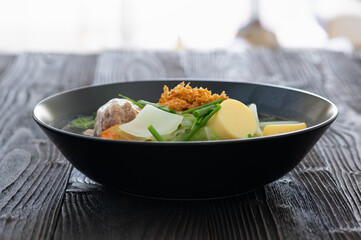 Clear Soup with Ivy Gourd, Tofu and Minced Pork