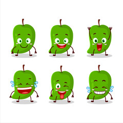 Cartoon character of green mango with smile expression