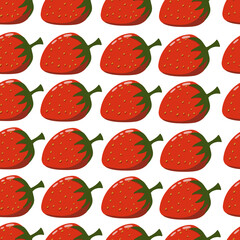 Vector seamless pattern of juicy strawberries. 