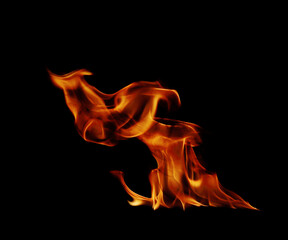 Fire flames black background