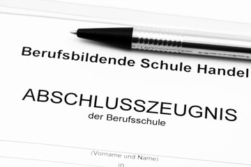 Obraz premium Abschlusszeugnis der Berufsschule