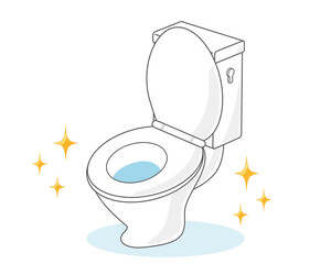 水洗トイレのベクターイラスト　便器　リノベーション
