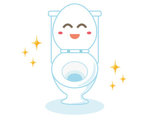 水洗トイレのベクターイラスト　便器　リノベーション　キャラクター