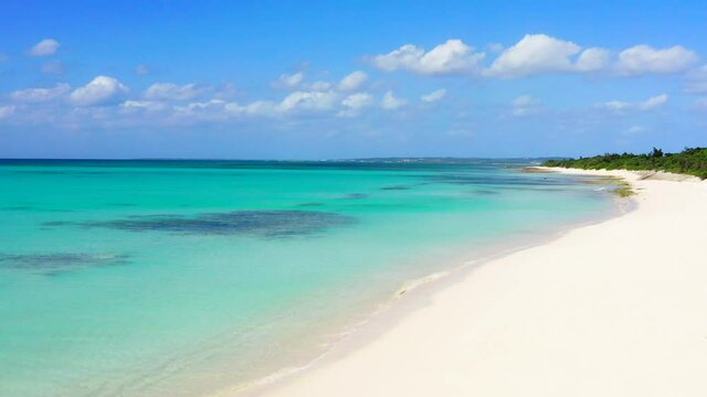 beautiful beach and healing sound waves in Okinawa 