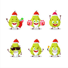 Santa Claus emoticons with green pear cartoon character