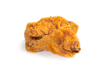 hot and crispy fried chicken legs isolated on a white background