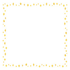 水彩の飾りフレーム　輝き　正方形