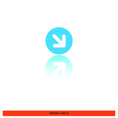 Icon vector graphic of arrow blue 
