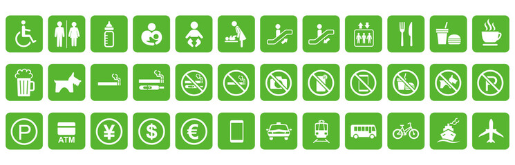  illustration of sign  icon set vector