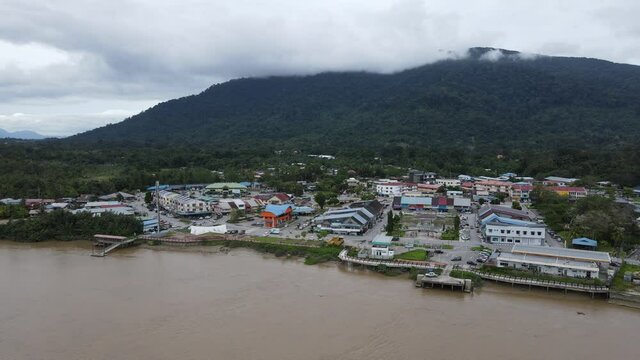 The Sematan Beach and Coastline of the most southern part of Sarawak and Borneo Island