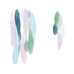 watercolor paint brush ,blue,green,pink and gray. Abstract style line free hand.