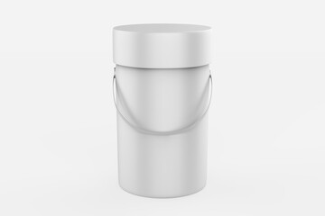 Round Cardboard Box Mockup isolated on white background. 3d illustration