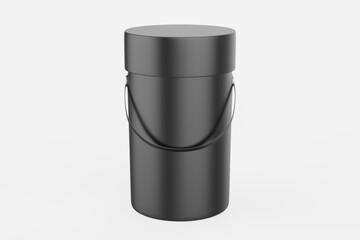 Round Cardboard Box Mockup isolated on white background. 3d illustration