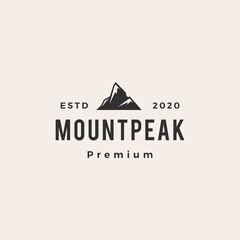 mount peak hipster vintage logo vector icon illustration