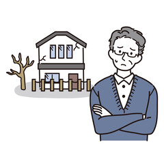 死後の空き家について悩むシニア男性