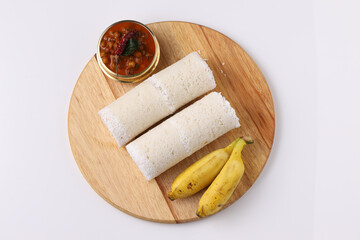 Fototapeta premium White rice puttu with chana curry