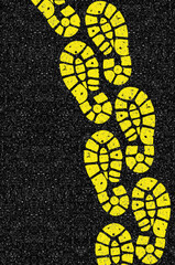 empreintes de semelles de chaussures, signalétique au sol