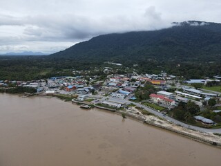 The Sematan Beach and Coastline of the most southern part of Sarawak and Borneo Island
