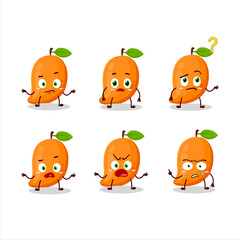 Cartoon character of mango with what expression