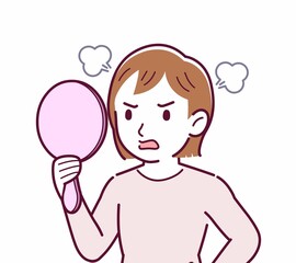 Young woman in a cardigan_mirror