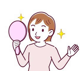 Young woman in a cardigan_mirror