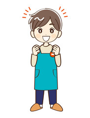 男性、幼稚園、先生、応援