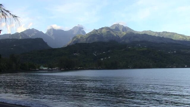 Landscape of Tahiti island, French Polynesia.Mont Orohena