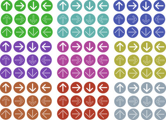 シンプルな矢印アイコンカラー別セット