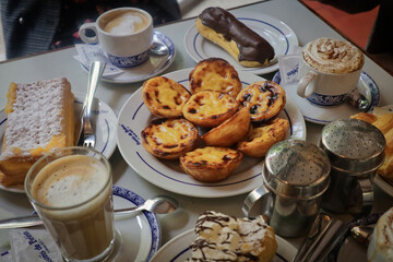 Egg Tarts and cups of coffee