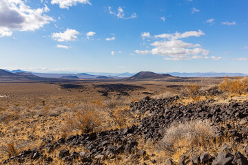 Beautiful landscape around the Mojave Desert Lava Tube