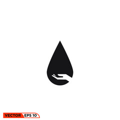Fototapeta premium Icon vector graphic of hands waterdrop