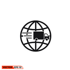 Icon vector graphic of world delivery