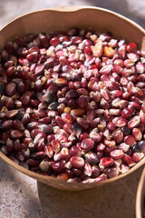 pot with pink creole corn