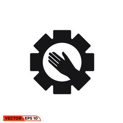 Icon vector graphic of hands setting