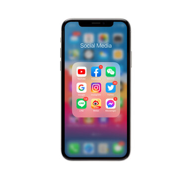 IPhone11 Max Pro with social media application on screen..January 8, 2021, Thailand, Bangkok