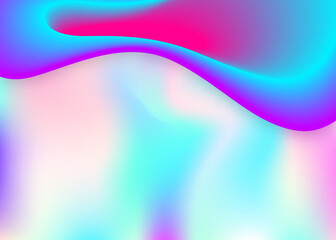 Liquid elements. Wavy card, banner frame. Holographic 3d backdrop with modern trendy blend. Vivid gradient mesh. Liquid elements background with dynamic shapes and fluid.