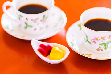 チョコレート　ハート型　コーヒー　【バレンタイン】
