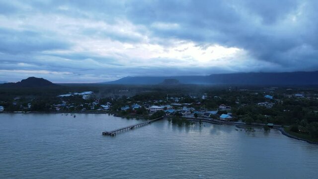 The Sematan Beach and Coastline of the most southern part of Sarawak and Borneo Island